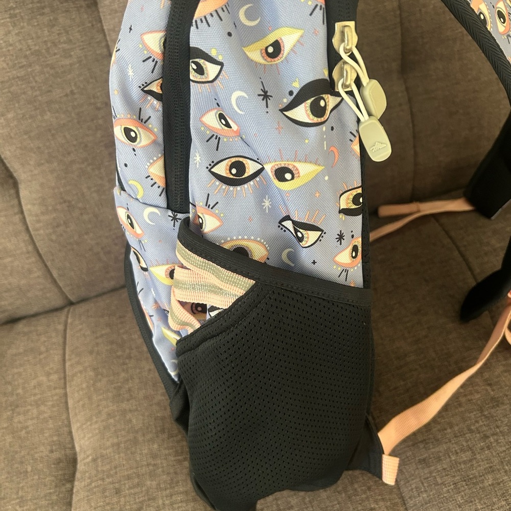 High Sierra Backpack - Eye Pattern Blue and Pink - Picture 4 of 4